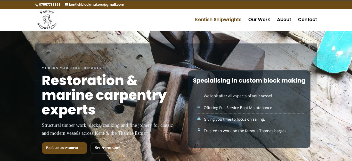 Kentish Shipwrights website screenshot
